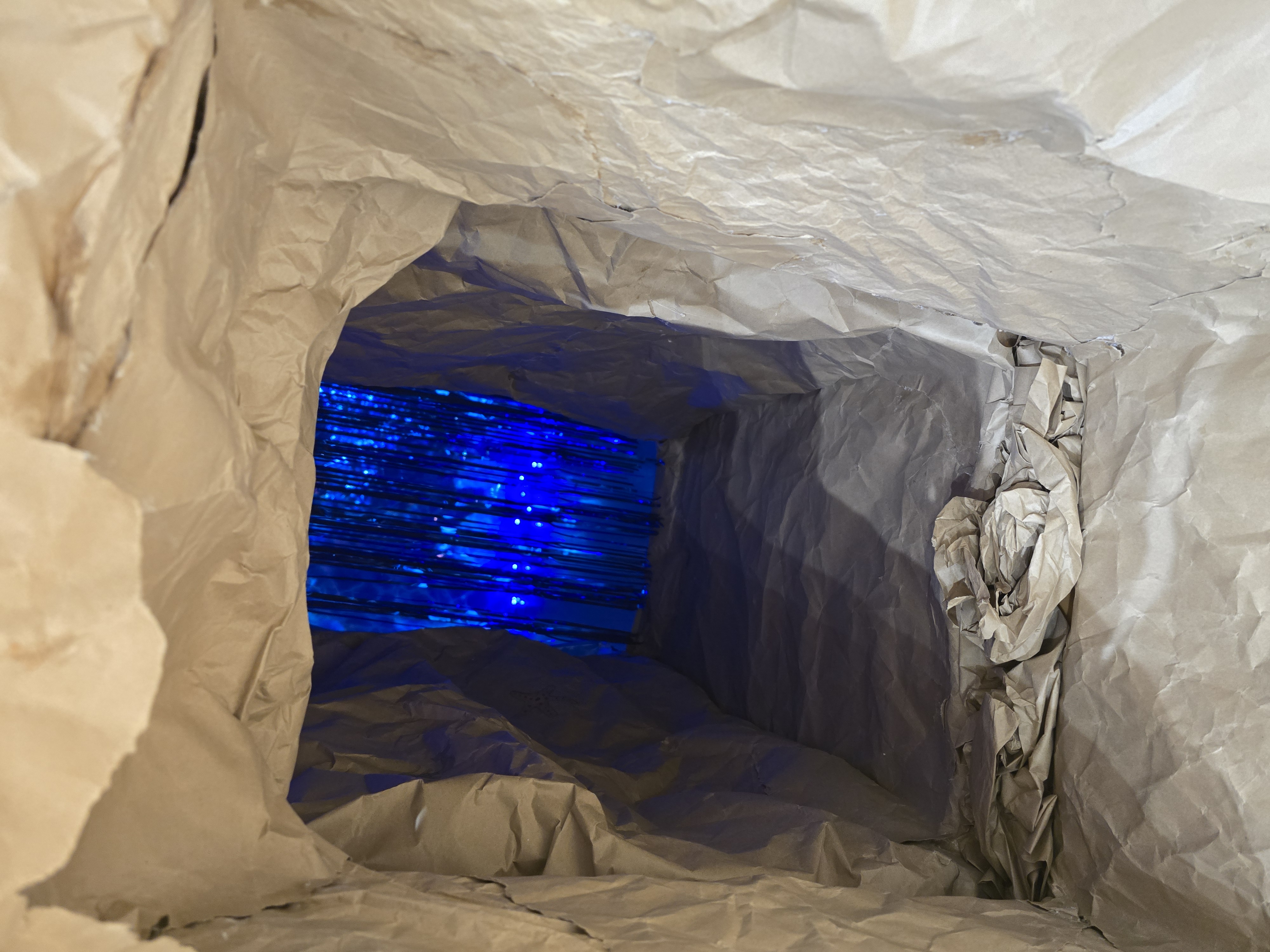 Whiffletree Place cave display interior with blue lighting